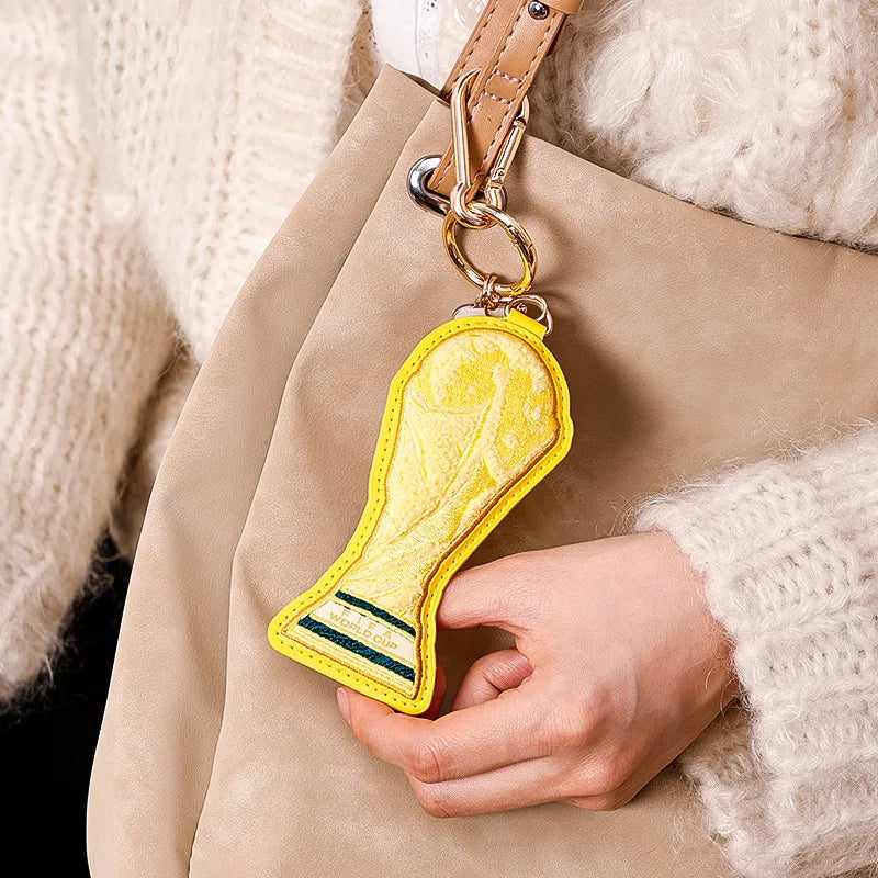 FIFA 2026 World Cup Trophy Keychain, Towel Embroidery Cute Bag Charm