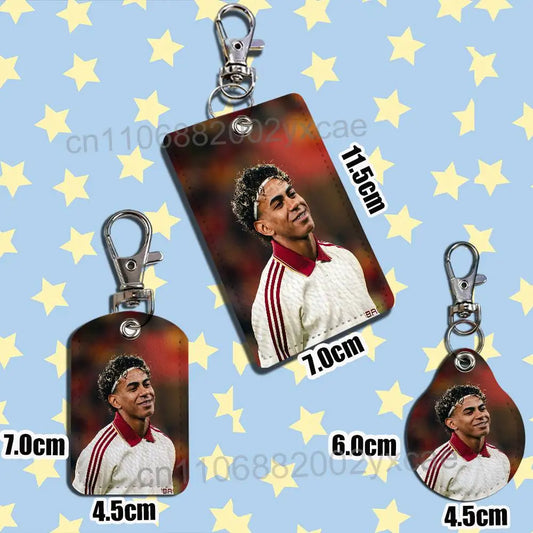 Spain strongest Lamine Yamal Card Holder Keychain Key Ring Door Lock Access Protective Case For Security Gift