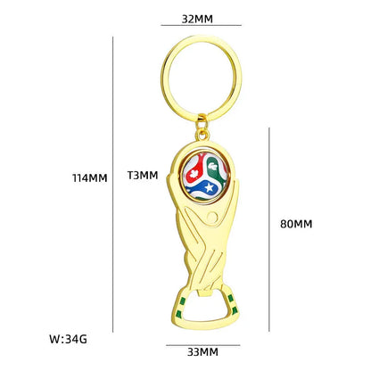 2026 Football Bottle Opener Keychain for Boys Men Fans Star Team Cup Souvenirs Collection Gifts Ball Beer Opener Keyring