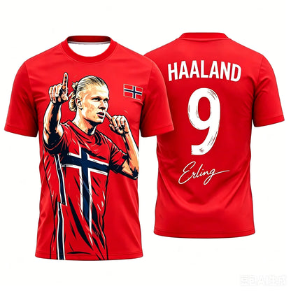Erling Haaland Elite Young Soccer Jersey with Norway Flag Design