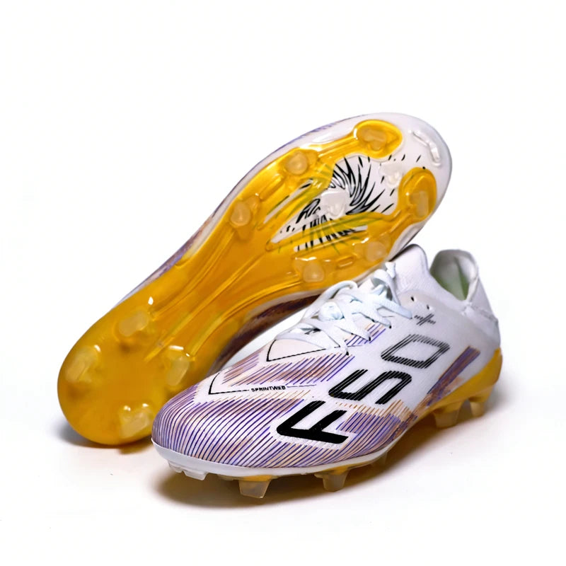 T36 High Quality No-lace Mens Football Boots F50 FG/TF Boys Turf Training Soccer Cleats Laceless Non Slip Football Shoes 35-45