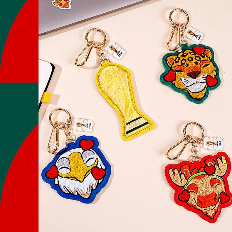 FIFA 2026 World Cup Trophy Keychain, Towel Embroidery Cute Bag Charm