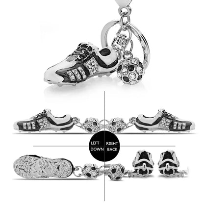Fashion Crystal Football Soccer Shoes Rhinestone Keychains