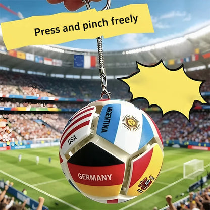 2026 World National Flags Football Keychain Button Stress Relief Soccer Pendant Sport Themed Gift Fan Accessories for Daily Use