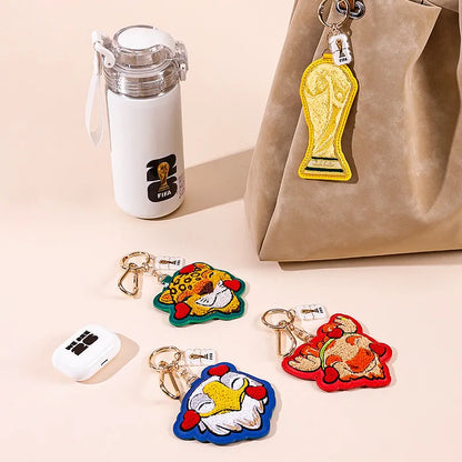 FIFA 2026 World Cup Trophy Keychain, Towel Embroidery Cute Bag Charm