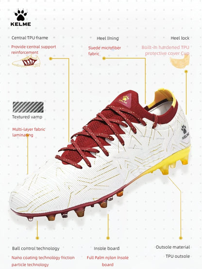 KELME Adult football boots Men's Disease Electric 3.0 Short Spikes Children's MG Professional Match Training Shoes Frisbee Femal