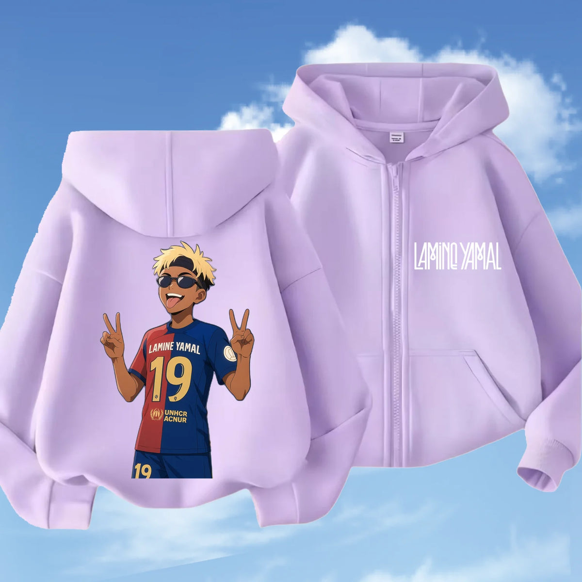 Kids Lamine Yamal Zip Up Hoodie