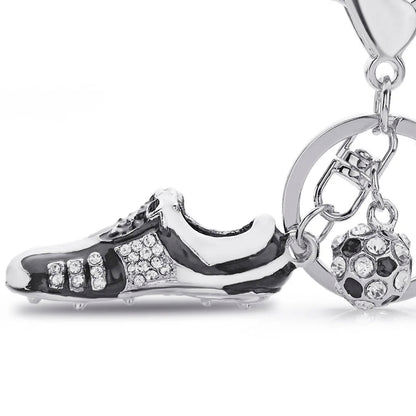 Fashion Crystal Football Soccer Shoes Rhinestone Keychains