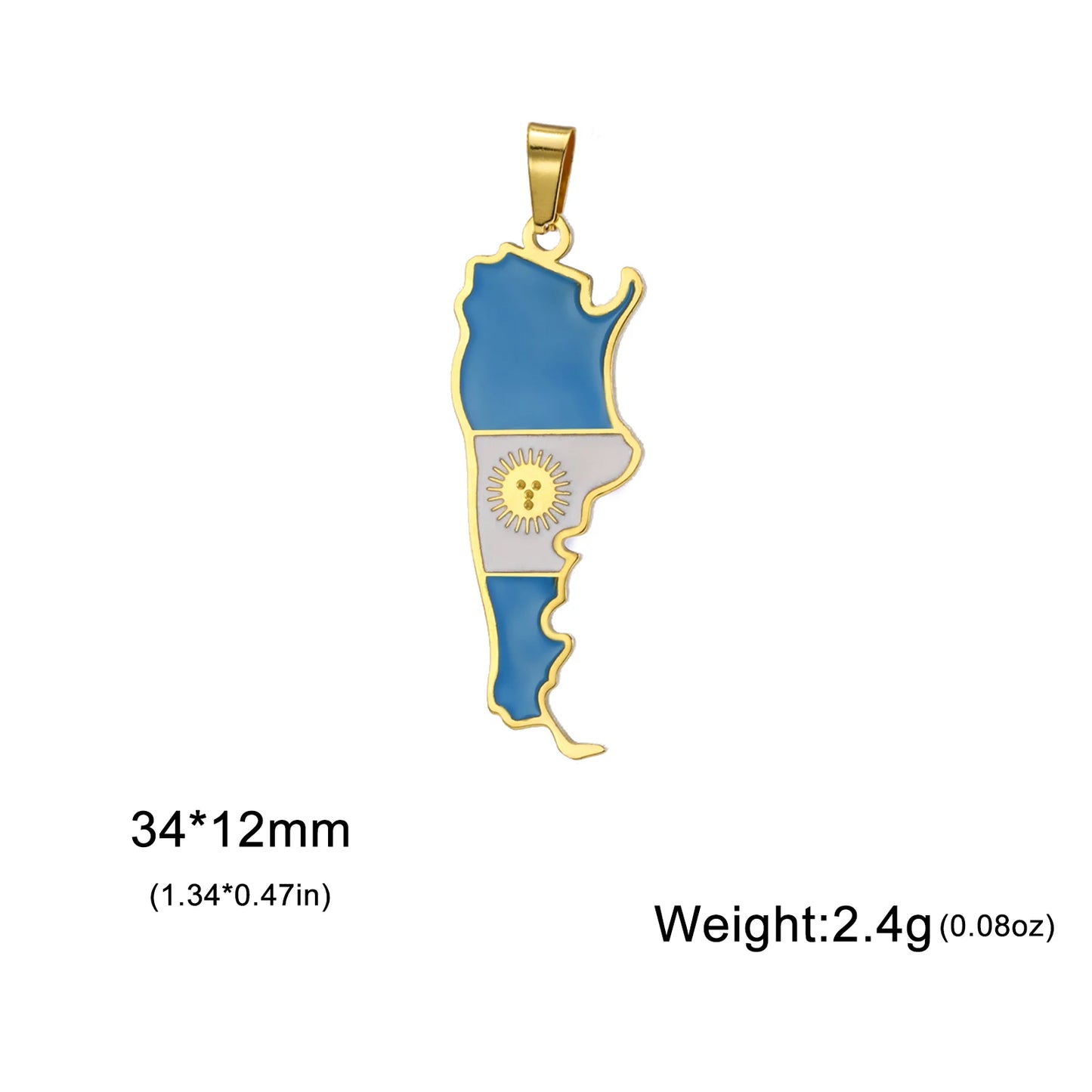 New Drip Oil Stainless Steel Argentina Map Flag Pendant For DIY Necklace Earrings Keychain Argentine Jewelry Making Accessories