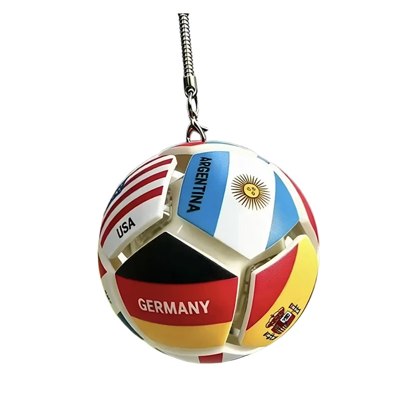 2026 World National Flags Football Keychain Button Stress Relief Soccer Pendant Sport Themed Gift Fan Accessories for Daily Use