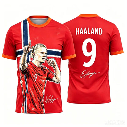 Erling Haaland Elite Young Soccer Jersey with Norway Flag Design