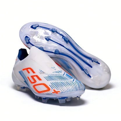 T36 High Quality No-lace Mens Football Boots F50 FG/TF Boys Turf Training Soccer Cleats Laceless Non Slip Football Shoes 35-45