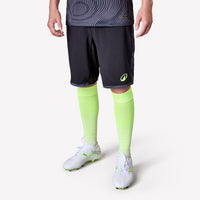 Adult Football Shorts Viralto II - Wavy Black/Neon Yellow